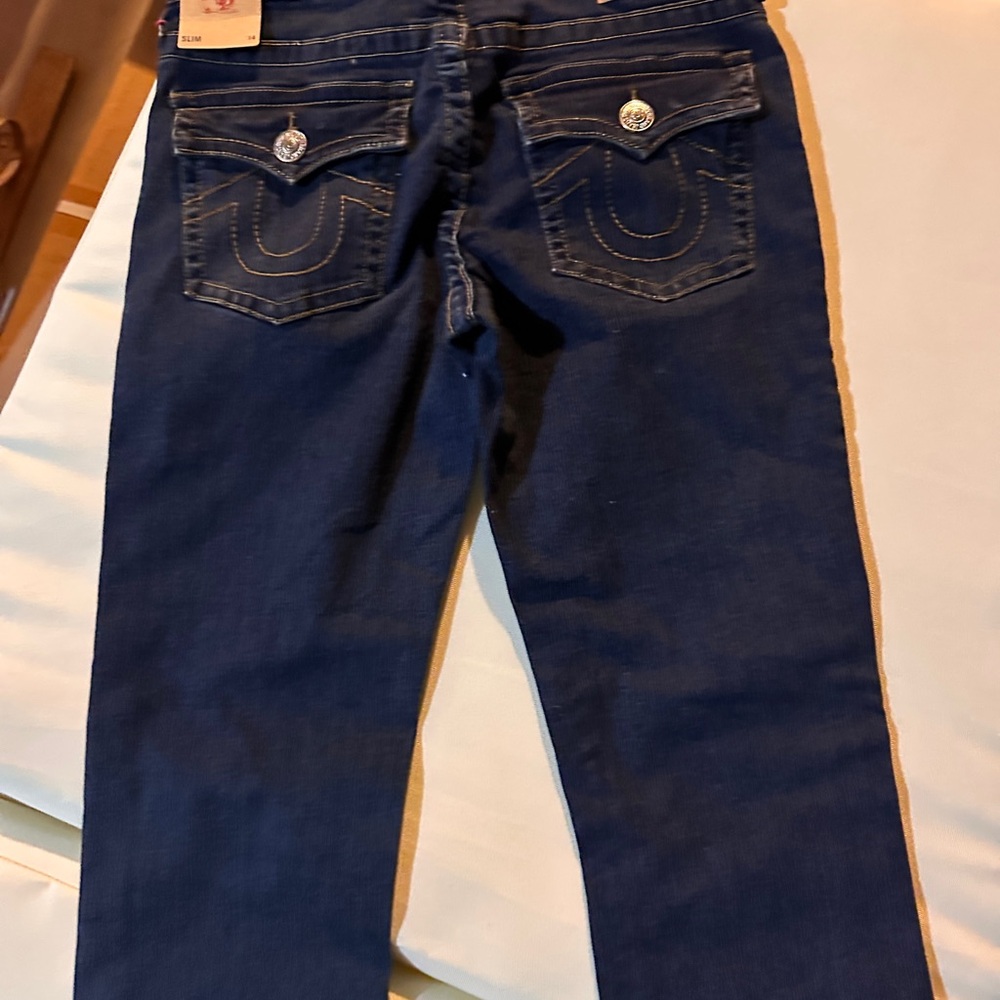True Religion Navy Jeans with Decorative Stitching size 14 Girls